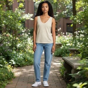 Johnny Was vintage pearl embroidered sleeveless top